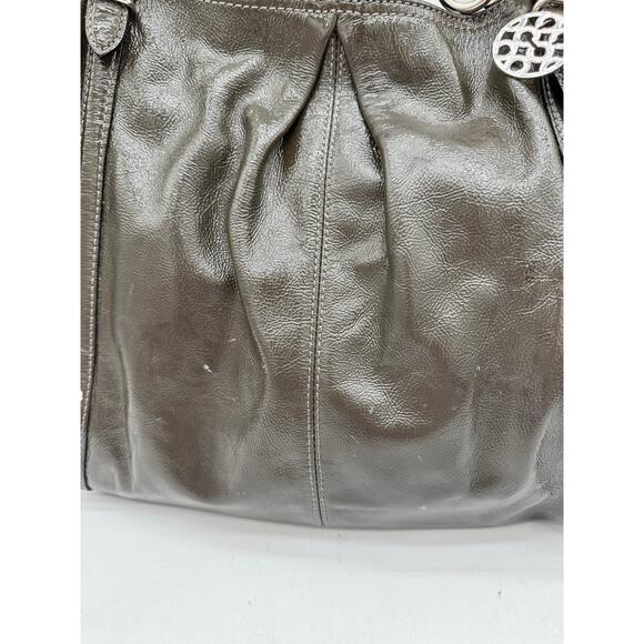 Coach Alexandra Large Dark Gray Patent Leather Hobo Tote Bag - Picture 3 of 10